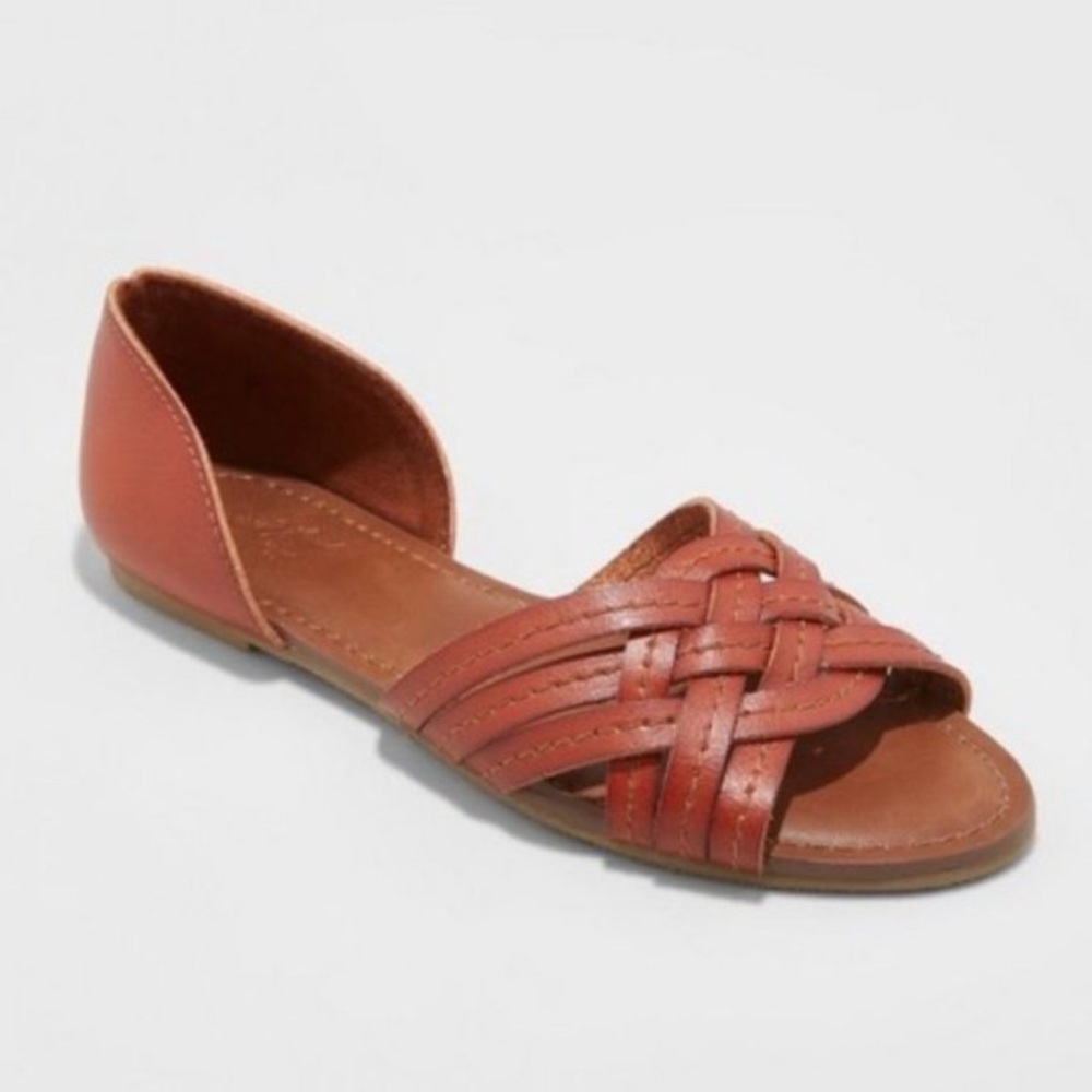 Universal Thread Woven Flat Peep Toe Vail Sandals